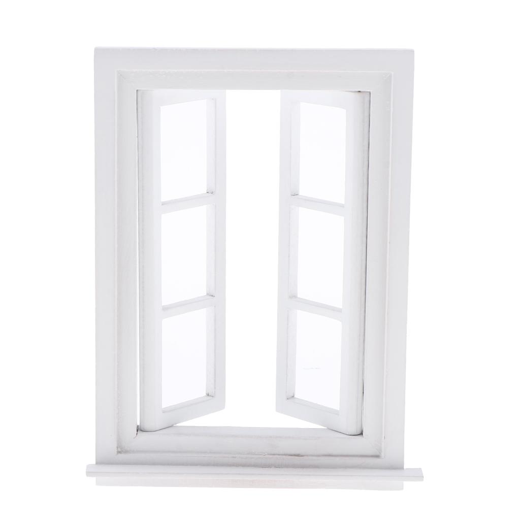 Handmade Wood Window Furnishings for Doll Room/ Bedroom/ Dining Room, 3pcs Set
