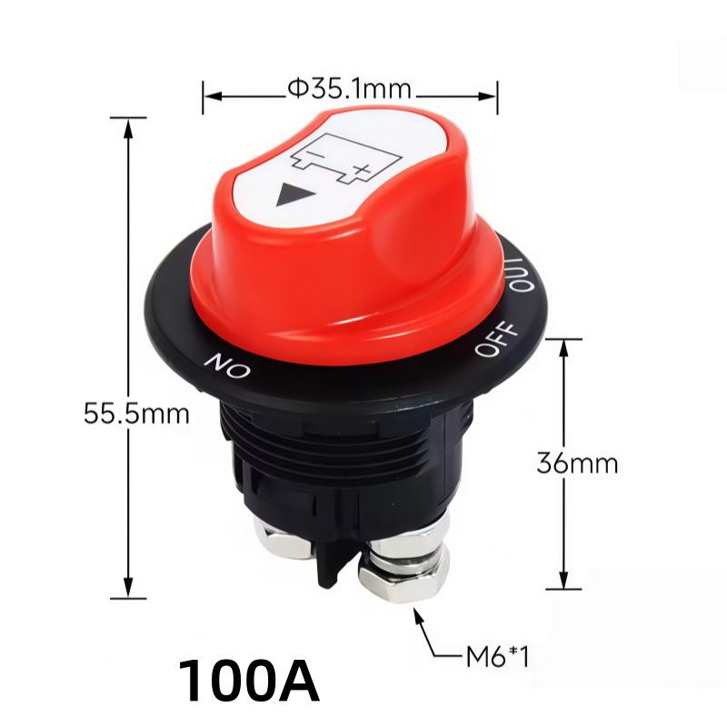 Водонепроницаемый поворотный выключатель-размыкатель аккумулятора 100А для автомобиля/яхты 12-24В