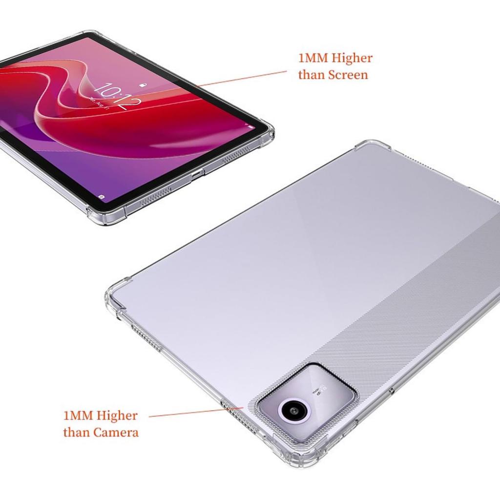 For Lenovo Tab M11/Xiaoxin Pad 11 2024 Clear TPU Tablet Case+2Pcs Tempered Glass Screen Protector