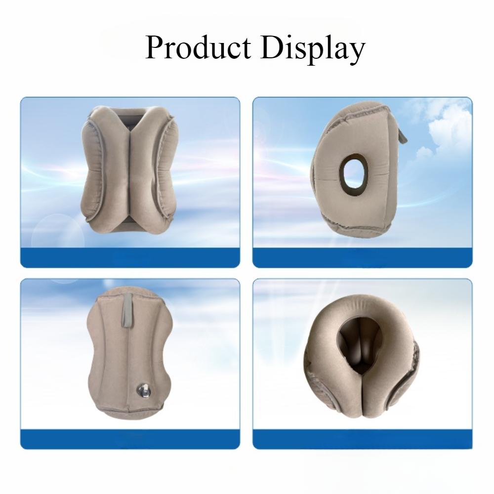 PVC Plush Inflatable Sleeping Pillow, Travel Sleeping Pillow, Sleeping Pillow, Inflatable Pillow