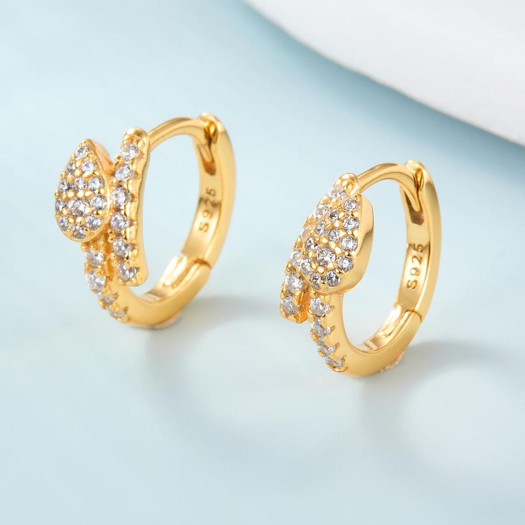 S925 Sterling Silver Snake-Shaped Zircon Ear Cuff - Elegant High-End Earrings