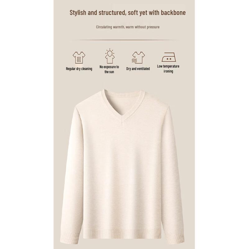 Romon Men's Thickened V-Neck Knit Sweater WLW8105