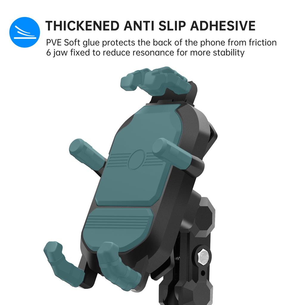 Motorcycle Phone Mount Holder Waterproof Motorcycle Cell Phone Holder Anti-theft 360 Degrees Rotation Motorbike Rearview Mirror Mount for 3.5-6.5inch