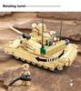Sluban World War Ii 2 Military Usa Abrams M1A2 Battle Tank Chariot Building Blocks Army Classic Accessories Model Kids Gift Toys