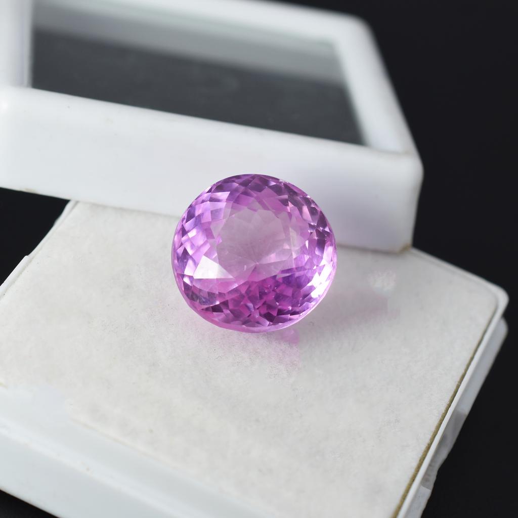 Natural Pink Sapphire Ring Size 19.85 Ct Round Cut CERTIFIED Loose Gemstone M-1961-Sa