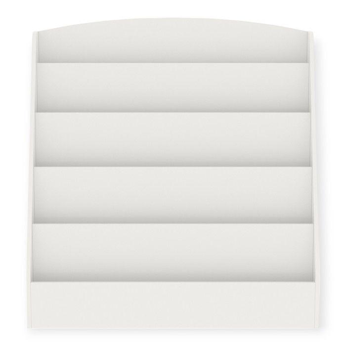 Kinderbibliothek GINGER HOME, 5-stufiger Organizer für Bücher und Zeitschriften, Weißes MDF-Holz, 80x30x80 cm