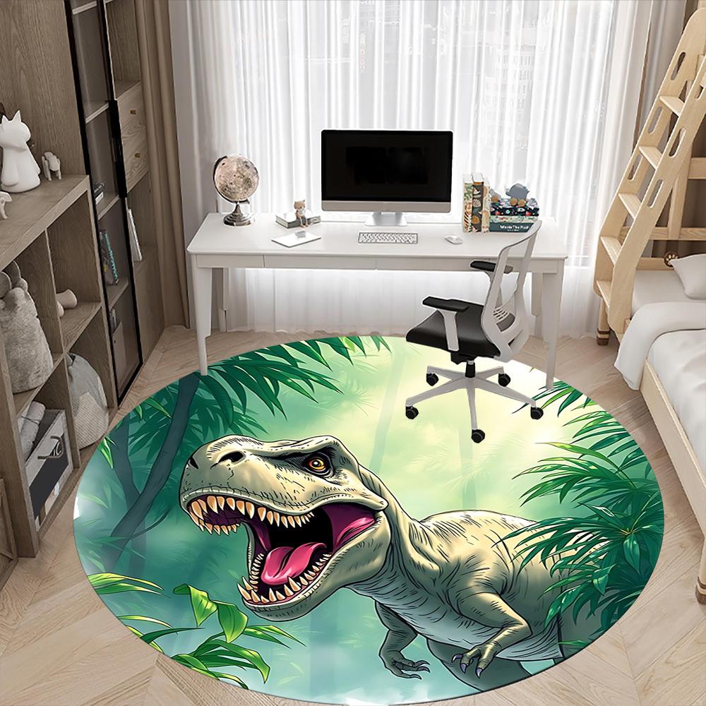 1pc Dinosaur, Prehistoric Chair Carpet for Office, Soft Comfortable Mat For Office, Living Room, Bedroom, Machine Washable Carpet yy251112085