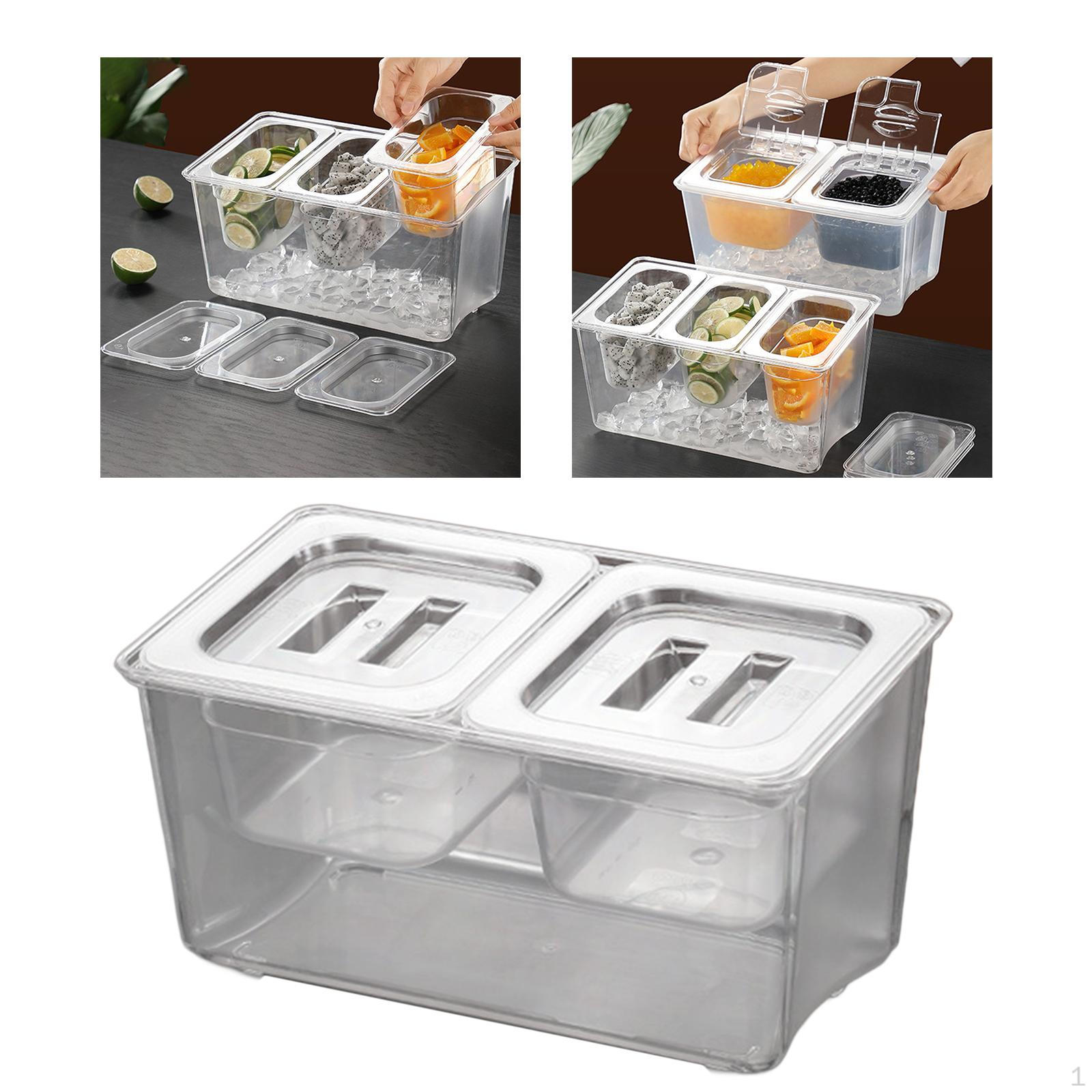 

Охлажденная приправа для съемных отделений коробки для джемов Caddy для коммерческих приправ для использования на открытом воздухе 2 compartments