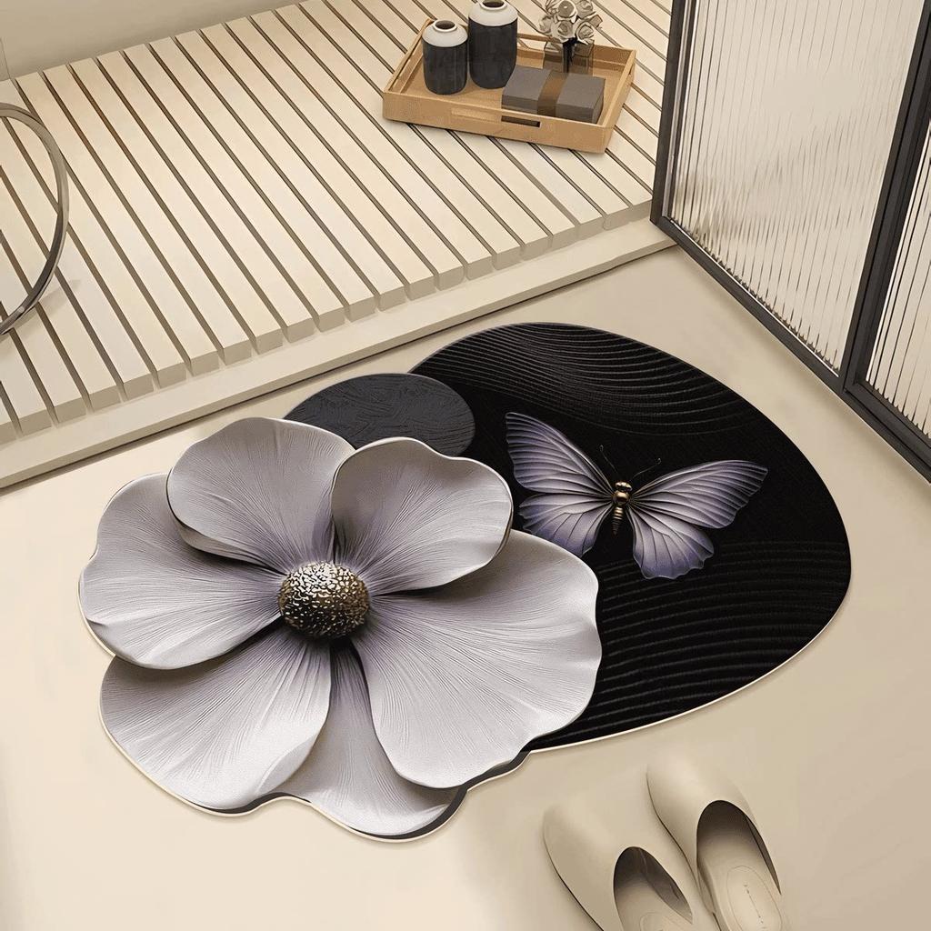 Diatom Mud Floor Mat, Water-absorbing and Dirt-resistant Anti-skid Mat, Bathroom Door Foot Mat 3D Three-dimensional Visual Effect Bathroom Floor Mat