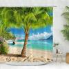 Paesaggio Marino Tenda da Bagno Doccia Tenda da Doccia Tropicale Oceano Spiaggia Foglia di Palma Lavabile Tende da Bagno Tessuto in Poliestere Decorazione per la Casa