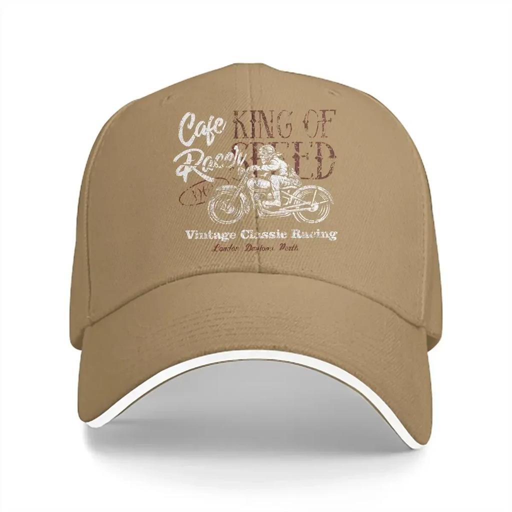 Washed Unisexs Baseball Cap Cafe Racer Speed King Trucker Snapback Caps Dad Hat Motorcycle Golf Hats