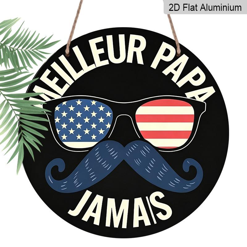 

2D Flat Father s Day Themed Aluminum Pendant, Available in Various Sizes. Featuring An American Flag, Sunglasses, and A Mustache, It s An Ideal 7.87×7.87inch