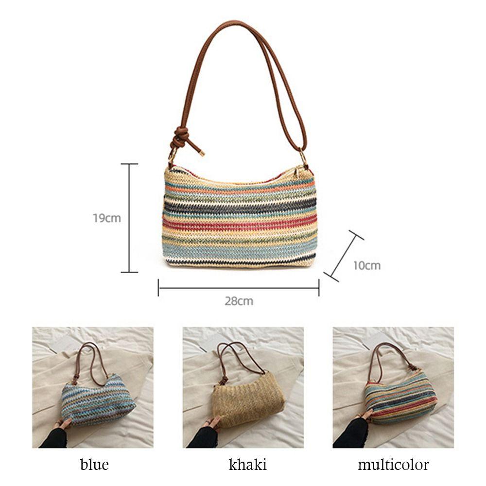 Fashion Women Summer Bohemian Straw Bag Woven Beach Crossbody Bag Shoulder Messenger Bag Girls Handbags Straw Bag Gifts