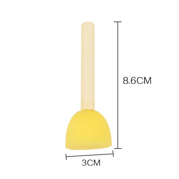 Wooden Handle Sponge Paintbrush Set for Kids - Finger Stamps & Multiple Specifications