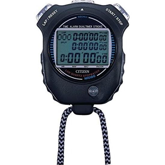 Rhythm Stopwatch Waterproof Split Time Pace Count Function Stroke Measurement Black CITIZEN LC058-A02