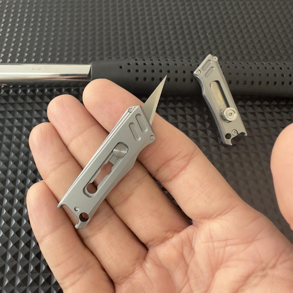 Mini Utility Knife Stainless Steel EDC Key Chain Pendant Pocket Knife Carry-on Unpacking Express Package Tool Bottle Opener