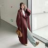 Ankora Red Korean Retro Windbreaker Coat Women's Autumn New Baggy Slim Jacket