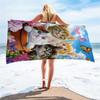 1 szt. Uroczy Kot Motyl Ręcznik Plażowy Szybkoschnący Ręcznik Kąpielowy na Wakacje Plażowe Niezbędny do Fotografii