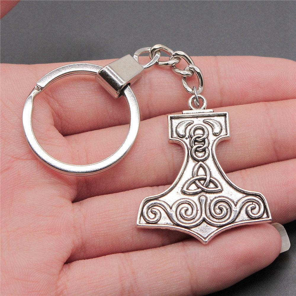Star of David Talisman Amulet Pendant Antique Bronze Metal Keychain with 30mm Ring for Boys Bag Charm