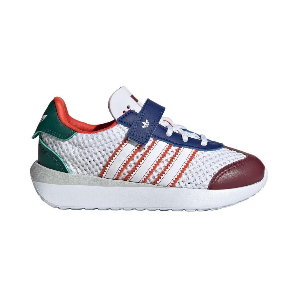 Adidas Originals Country Xlg Tela Cómodo Versátil Absorción de Impactos Duradero Top Bajo Zapatos Casuales para Niños Zapatos Casuales para Niños Blanco Naranja Rojo IF6897