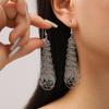 Exaggerated Gold Color Heart Oval Earrings For Women Metal Earing Jewelry Trending Irregular Wrinkled Geometric Earrings