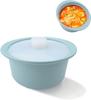 23.6 Oz Silicone Microwave Steamer, Heat-Resistant Microwavable Steamer Bowl, Cooking Pot Food Containers for Oven