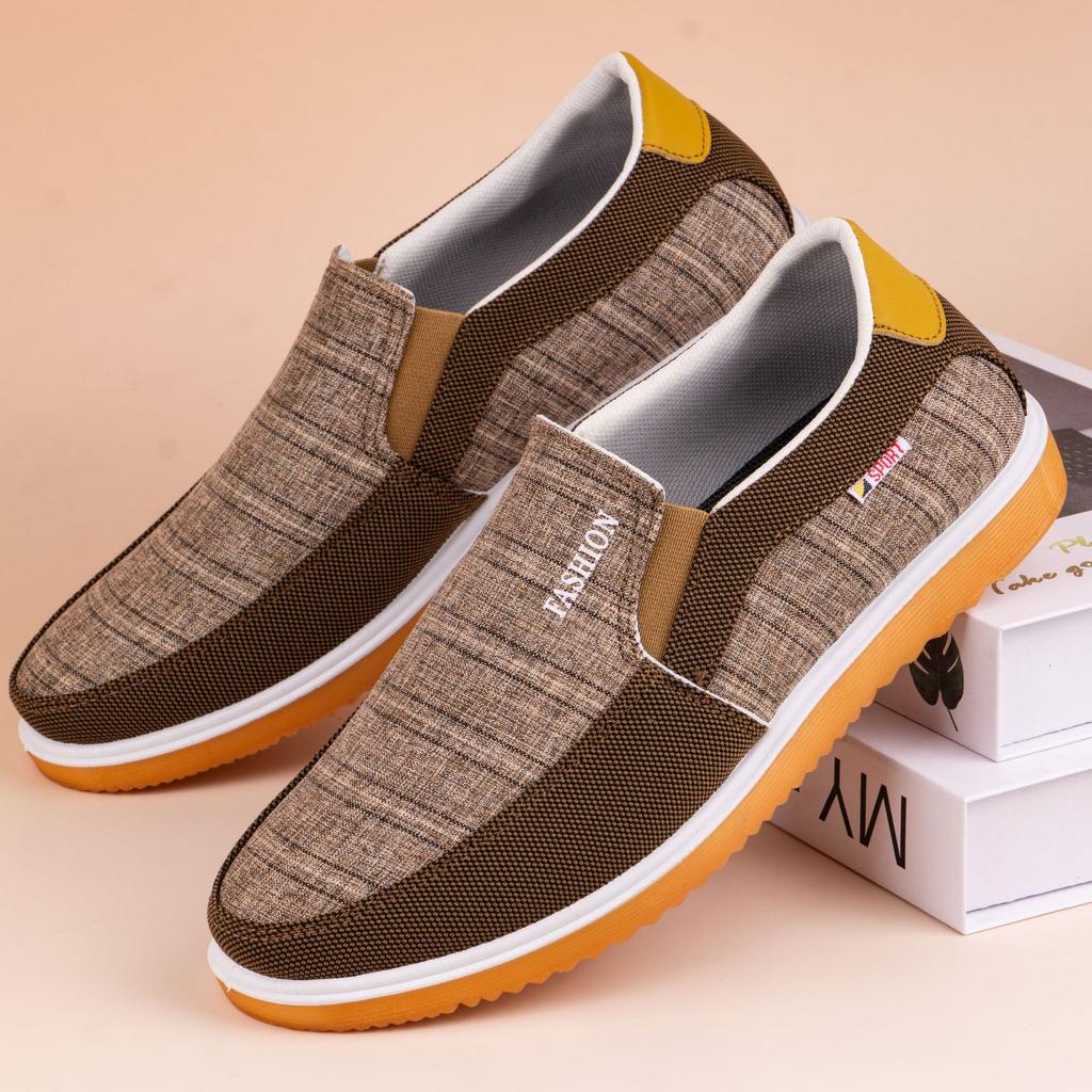 Fashion Men's Shoes Summer Breathable Canvas Shoes Fashion Outdoor Casual Sneakers for Men Oxfords Slip on Loafers Comfort Driving Shoes