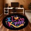 1pc K-pop Love Round Chair mat office Area Rug - Non-Slip, Floor Mat for Office, Bedroom, Ideal home decor gift p0105012