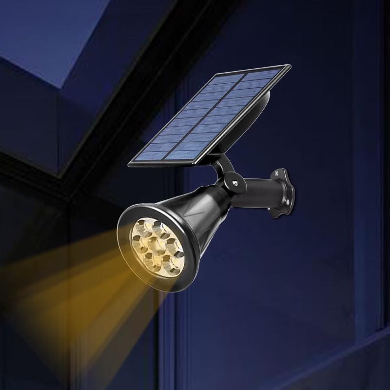 Split Solar 7-LED Color-Changing Garden Spotlight