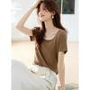 Women's U-Neck Slim Fit Short Sleeve T-Shirt