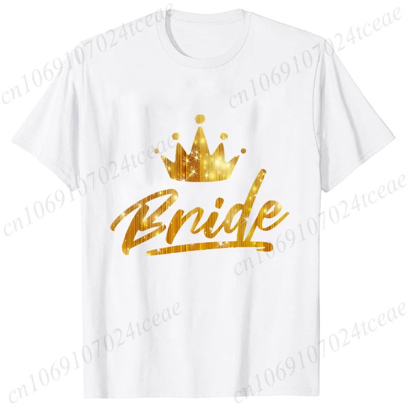 Team Bride TShirt Woman Bachelorette Single Farewell Party Blouses Bridal Shower Wedding Tops Casual ONeck Short Sleeved Tees
