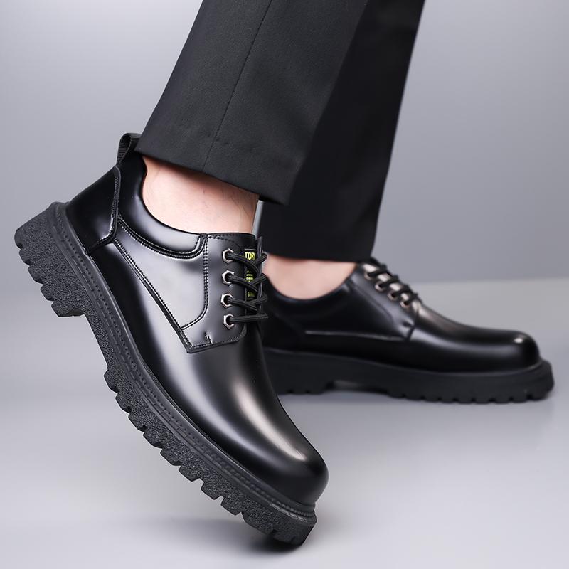 Black Retro Men's Shoes Comfortable and High-quality Style Design Fashion Party Groom's Wedding Thick Soled Casual Shoes New