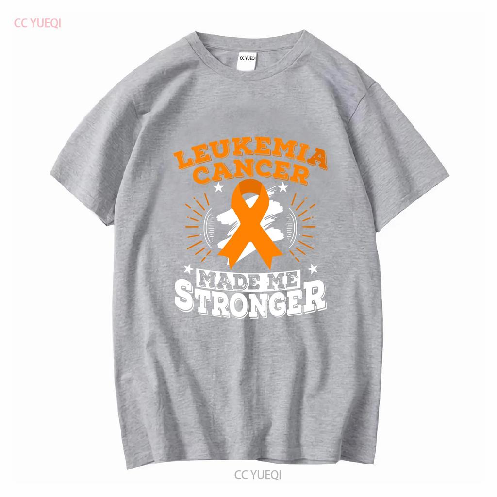 Leukemia Cancer Made Me Stronger T Shirt vintage Washed Breathable streetwear Comfortable Casual Top For Everyday Wear