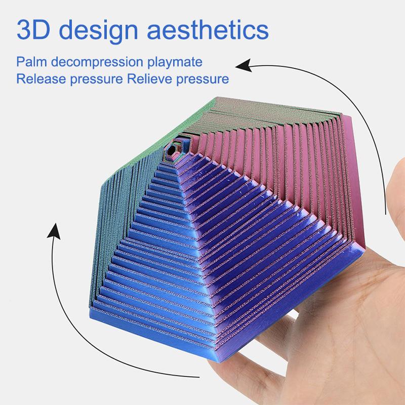 1 Piece Hexagonal Fractal Ring Spiral Change Toys 3D-Printed Fractal  Hexagon Stress Relief Toy