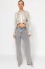 Women's Fashion New Sweater Stone Super Crop Hair Braided Foil Printed Knitwear Sweater
