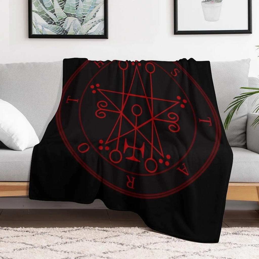 Sigil of Astaroth Throw Blanket Sofas wednesday halloween Flannel Blankets