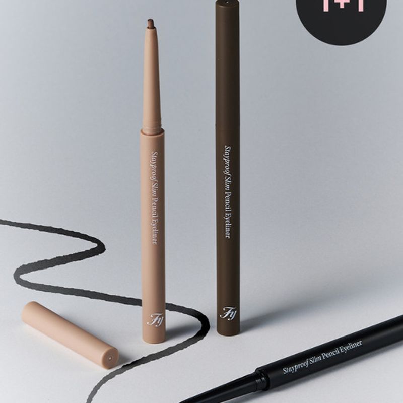 Flynn [1+1] Stayproof Slim Pencil Eyeliner 0.13g (Choose 1 of 3) (1+1) Black + Ash Brown