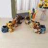 Dog Shape Pen Cup Resin Pencil Cup Desktop Pen Stand Makeup Brush Organizers Storage Box Table Ornament for Office Desk