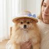 Sun Protection Pet Straw Hat Adjustable Dog Fisherman Hat Fashion Pet Sunshade Hat  Summer Season