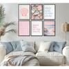 Pink Beach Preppy Wall art Coastal Granddaughter Aesthetic Room Painting Picture Wall Decor Shells Oyster Poster Print Artwork for Girls Room Girls