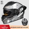 3C Certified Flip-up Dual Visor Full Face Motorcycle Helmet for All Seasons - Unisex
