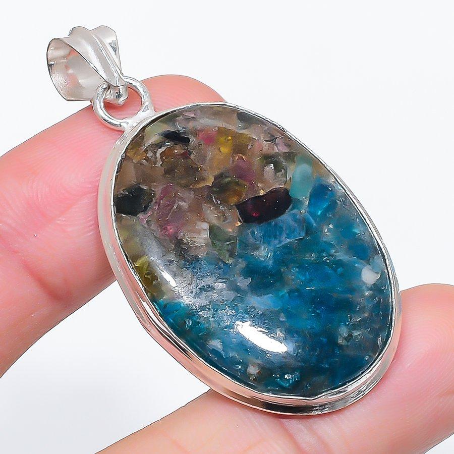 

Natural Watermelon Tourmaline 925 Sterling Silver Jewelry Pendant 2.05 C1D30