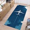 Chic Aviation Print Long Runner Rug Airplane Runway Clouds Design Durable Non-slip Decorative Carpet for Hallway Entryway