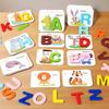 Montessori Wooden Spell Word Game Letter Cognitive Card Matching Games Early Learning Education Educational Toys For Children