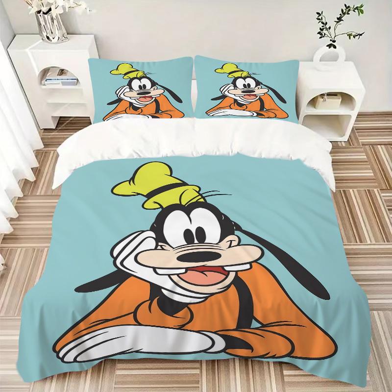 3pcs set Goofy Disney1pc of quilt cover+2pcs of pillowcase, no core, print bedding, All Seasons Bedroom Setting036