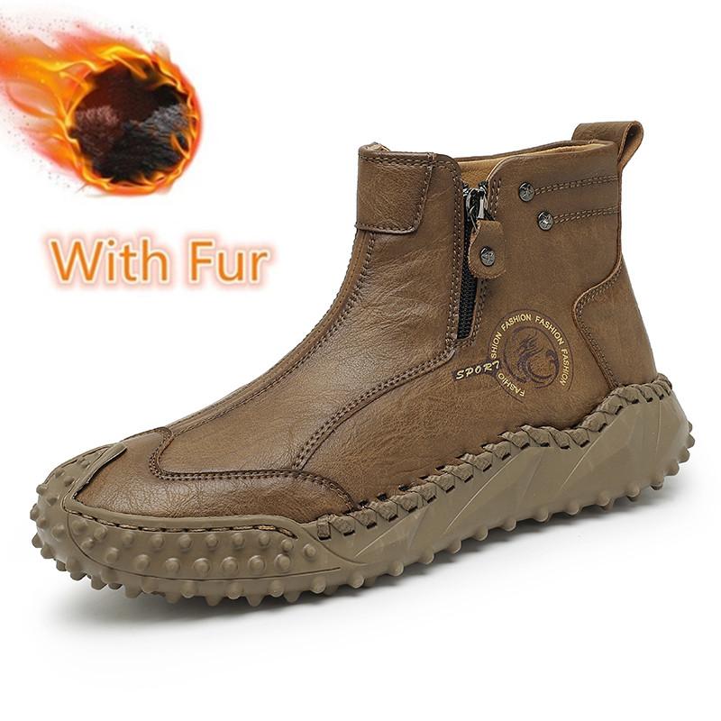 

Модные новые мужские ботинки с боковой молнией, мужские низкие кроссовки 2024, модная классика для мужчин, ботильоны, мужские зимние сапоги из натуральной кожи для снега 46