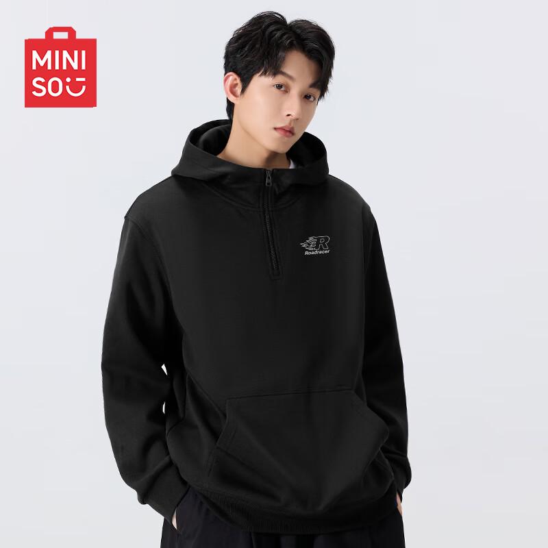

MINISO Men s Heavyweight Half-Zip Hooded Sweatshirt 3XL