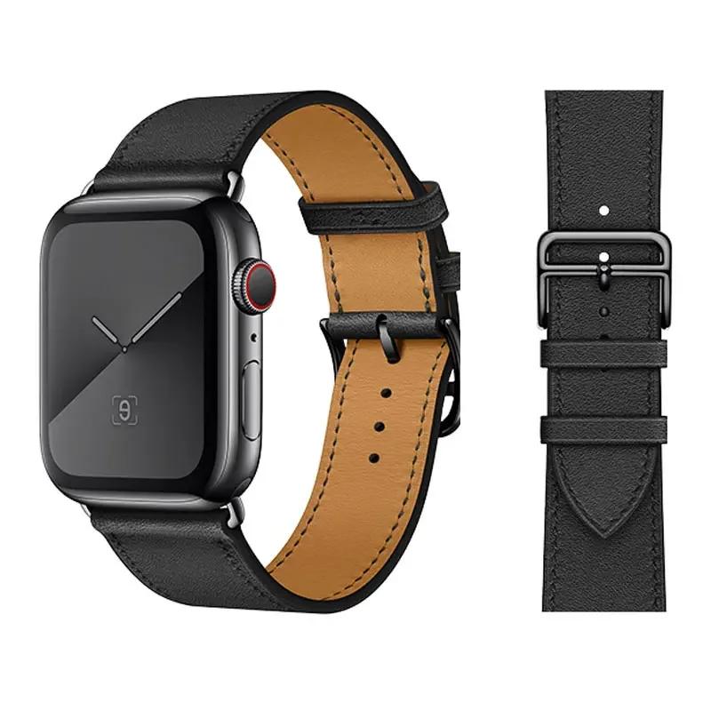 Genuine Leather Bracelet Strap For Apple Watch Band 45mm 49mm 41mm 44mm 42mm 46mm Leather Wristband iWatch Ultra 11 10 9 8 7 6 5
