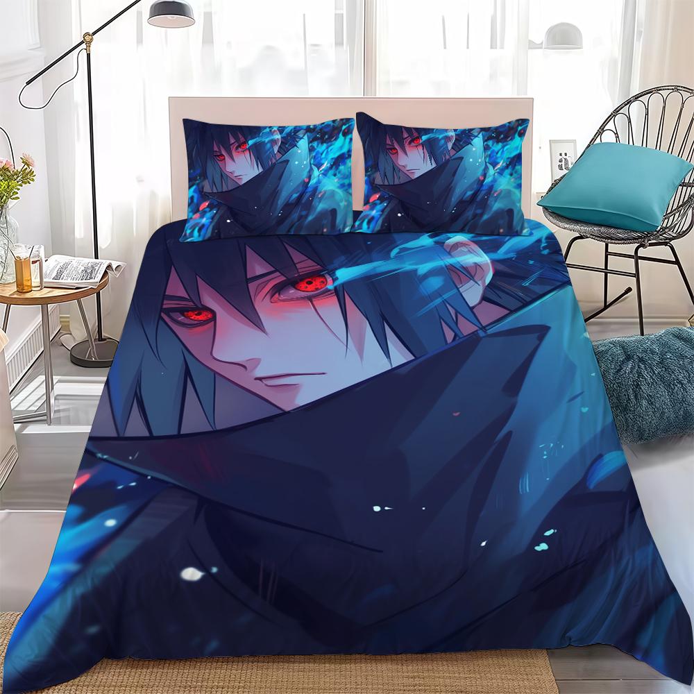 

N-NARUTO A-Anime Duvet Cover Set Home Style Bedding Soft Laundry Cotton Bed 3 Piece Set Student Dormitory Gift 135x200cm