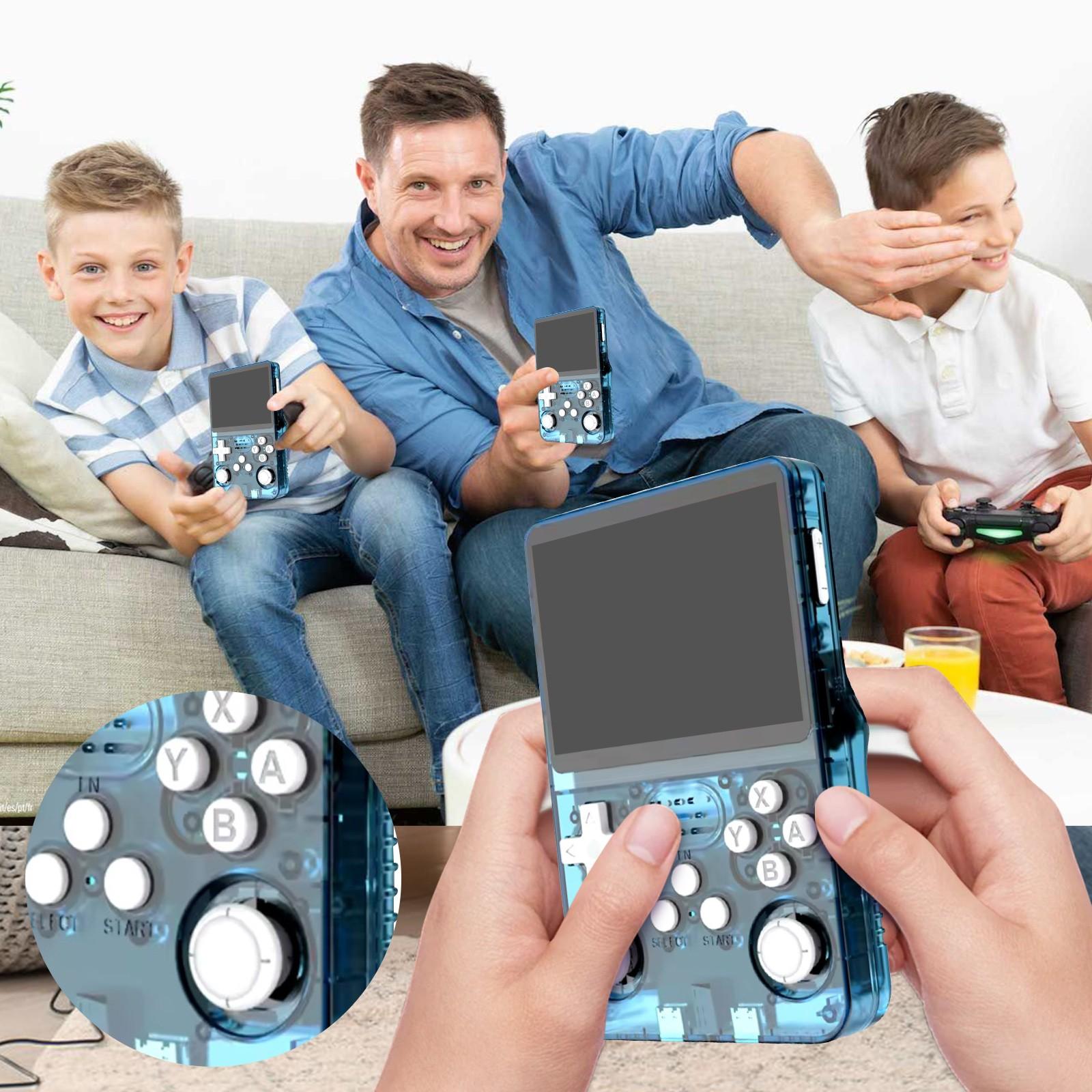 

Портативна ігрова консоль з 128 ГБ вбудованої пам яті та 20000+ ігор, система Linux з відкритим кодом, 3,5-дюймовий IPS-екран, портативний кишеньковий відеоплеєр One Size небо синє кольору